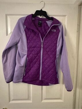 The North Face Two-Tone Purple Quilted Hooded Jacket